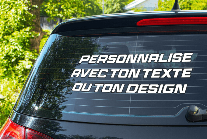 Sticker, Autocollant, adhésif vitre véhicule personnalisable