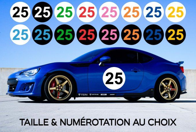 Autocollant - sticker numéro de course