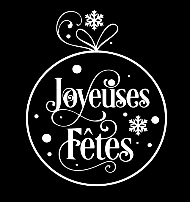 Autocollant - sticker Boule de Noël - Joyeuses Fêtes