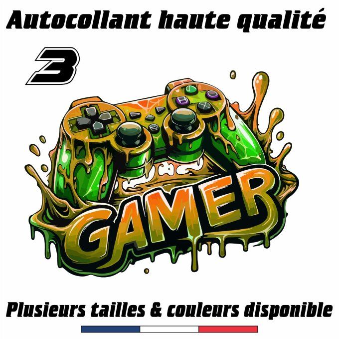 Sticker Gamer – Autocollant Gaming  – Décor Manette