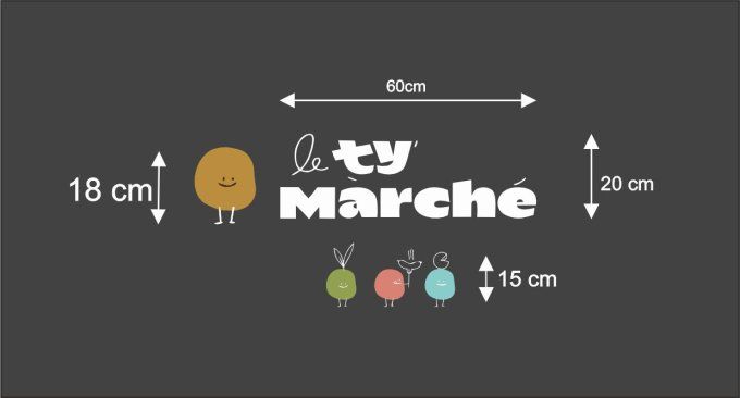 Sticker personnalisé " Le Ty Marché " X2