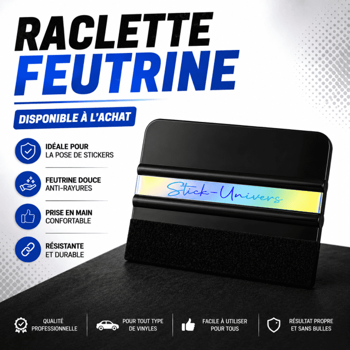 Marouflette avec feutrine pour pose de stickers et vinyles