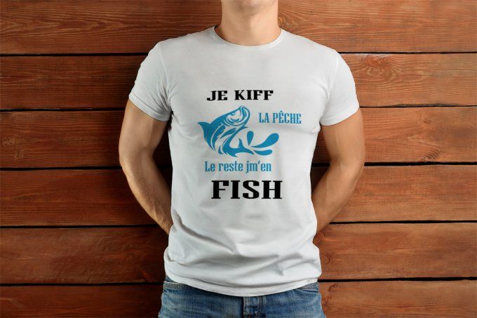 Motif Pêche - Flocage Flex Numérique Prêt à Poser - Transfert textile pêche