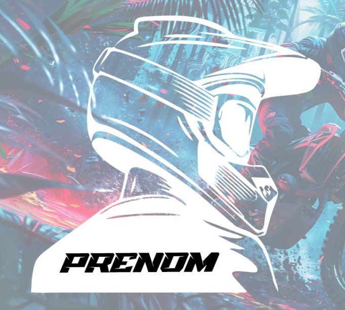 Stickers Cross personnalisés – Prénom au choix – Moto / BMX