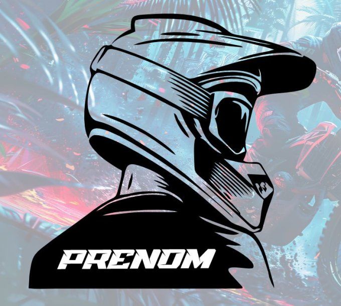 Stickers Cross personnalisés – Prénom au choix – Moto / BMX