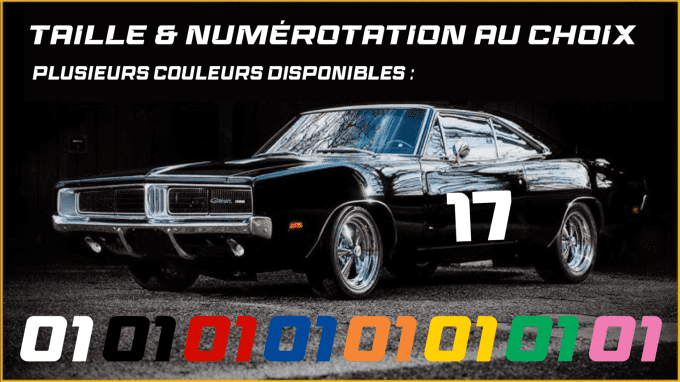 Autocollant - Adhésif - sticker numéro de course