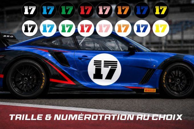 Numéro de Course Racing Personnalisé | Sticker Laminé Haute Qualité pour Voiture de Course, Rallye, 