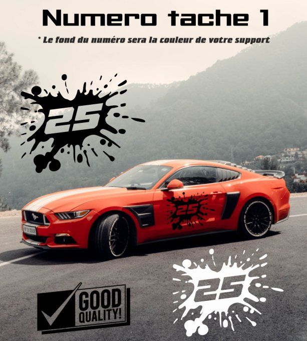 Autocollant - Stickers numéros stylés – Design effet tache