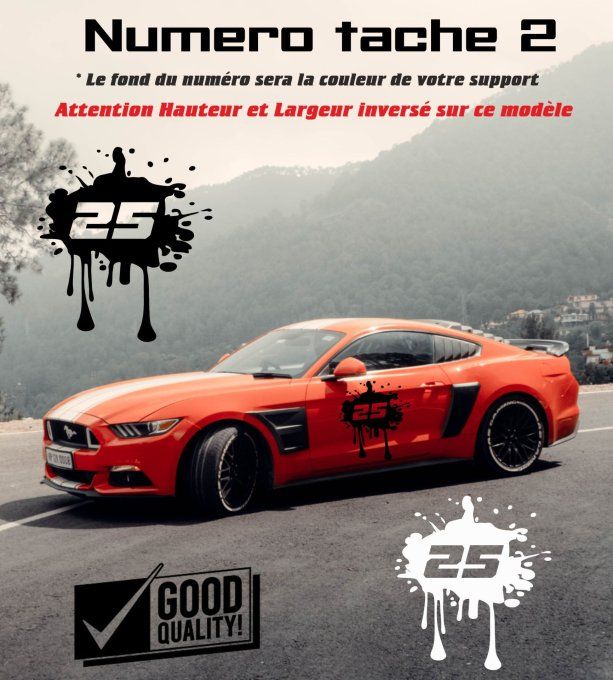 Autocollant - Stickers numéros stylés – Design effet tache