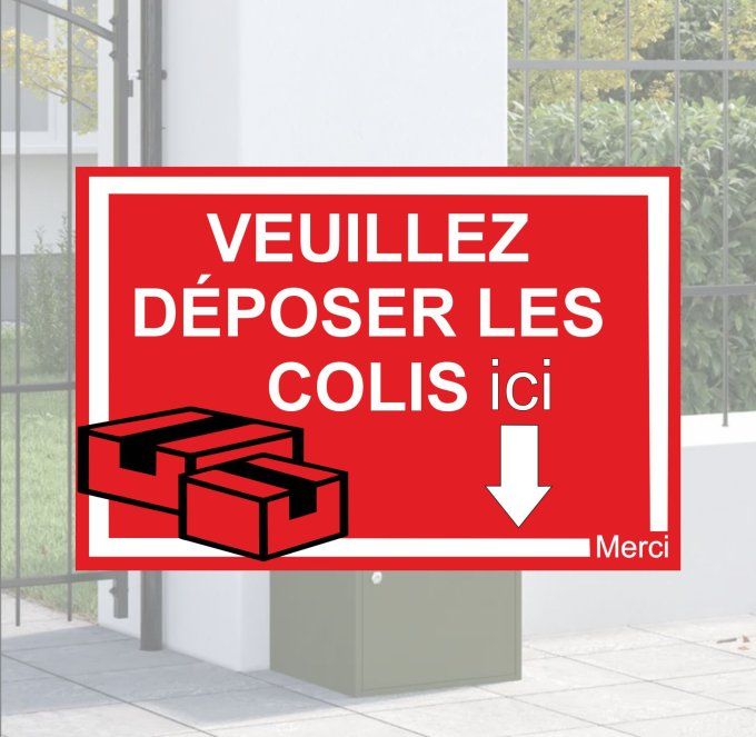 Plaque Dibond 3mm Dépôt Colis | Panneau Aluminium Professionnel | Sticker Signalétique Colis