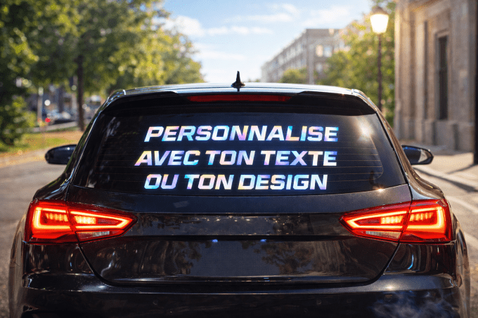 Sticker holographique personnalisé - Stickers personnalisés texte logo 