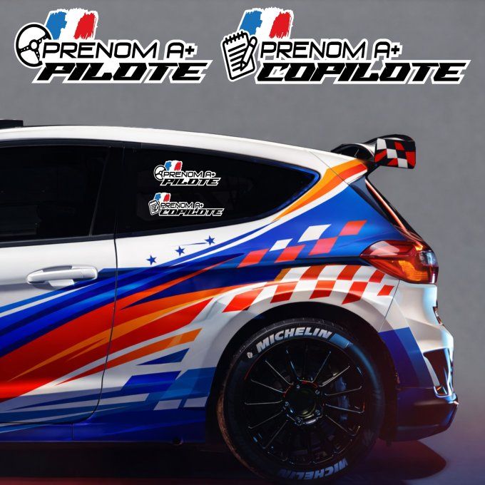 Adhésif d'identité pilote et copilote Lot de 2