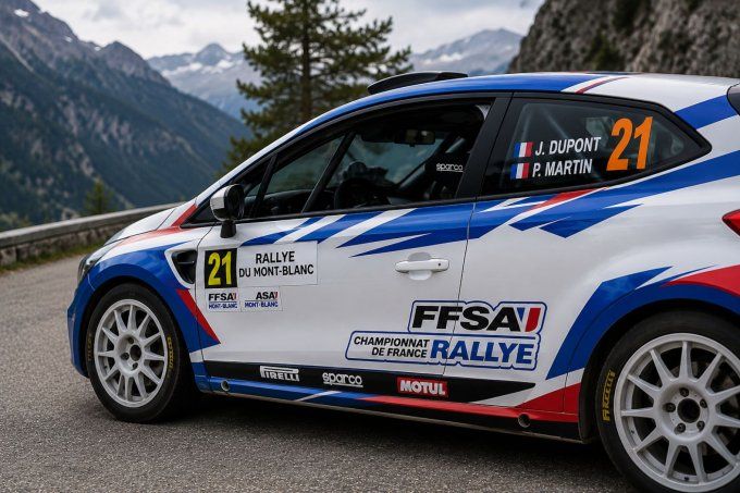 Sticker FFSA Rallye posé sur voiture
