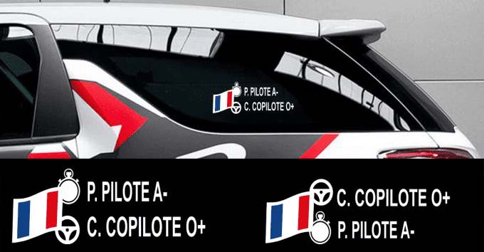 Adhésif d'identité pilote et copilote Lot de 2