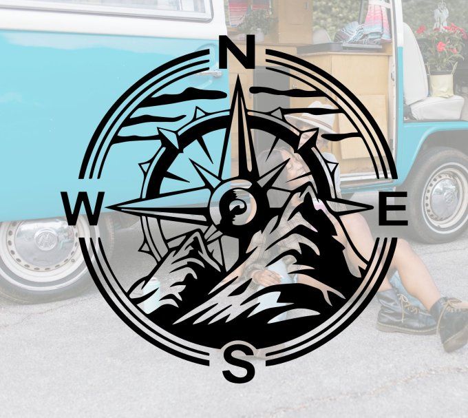 Autocollant - sticker - Rose des vents - boussole - Vinyle pro - covering haute qualité