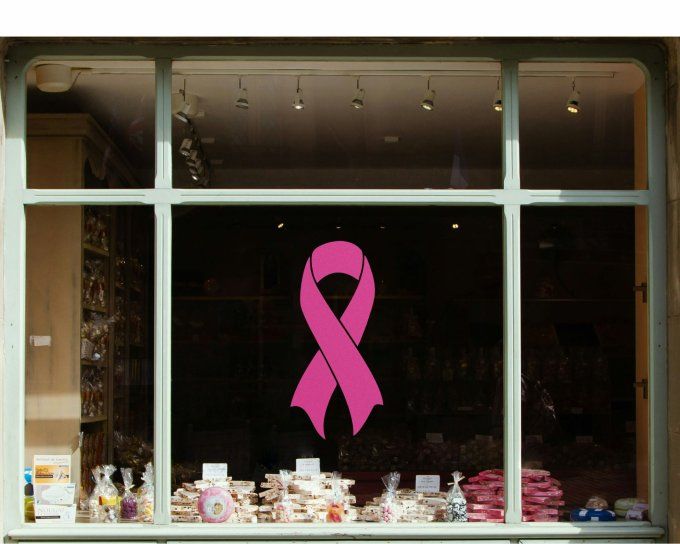 Sticker Ruban Rose - Sensibilisation au Cancer du Sein