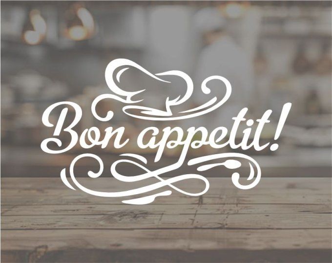 Sticker cuisine “Bon appétit” – décoration murale cuisine – autocollant vinyle déco