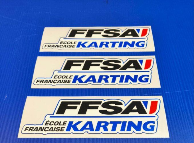Sticker FFSA École Française de Karting - Autocollant Officiel Style Karting