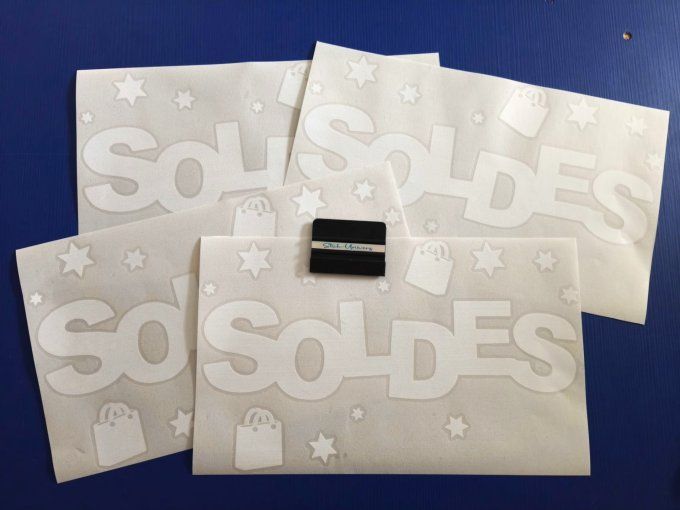Sticker “SOLDE” pour vitrine – Autocollant promotion magasin – Décoration vitrine soldes 