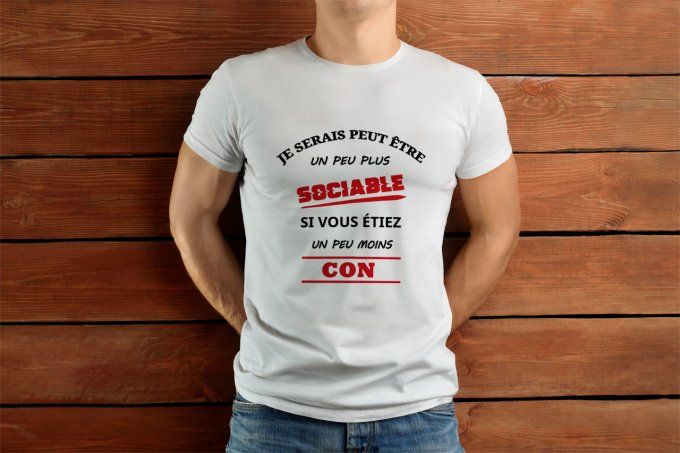 Motif humour flocage prêt à poser – Citation drôle – Transfert textile