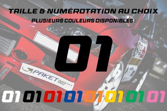 Autocollant - Adhésif - sticker numéro de course